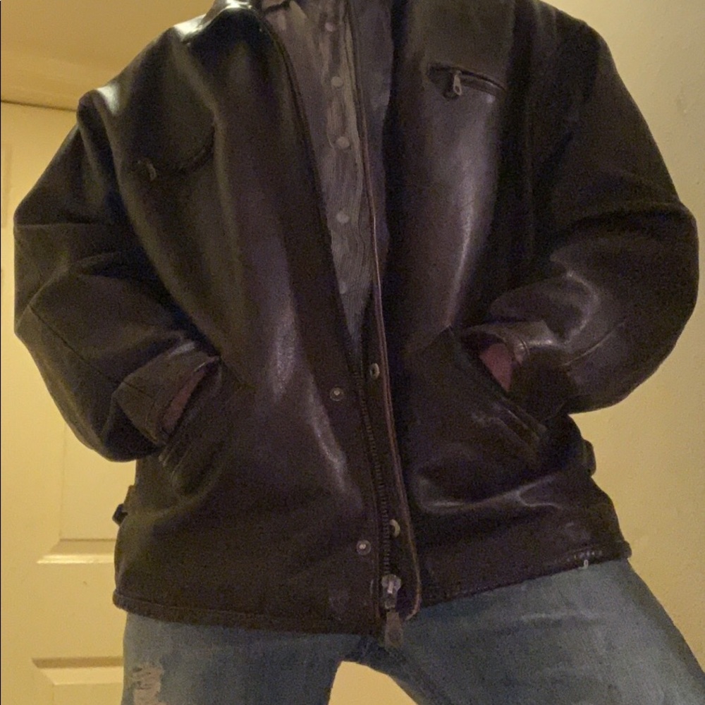 Vintage Men's Heavyweight Lined Leather Jacket